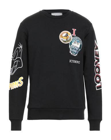 Shop Iceberg Man Sweatshirt Black Size L Cotton, Polyester