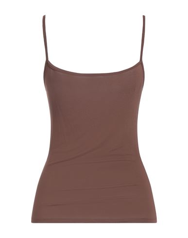 MAX MARA MAX MARA WOMAN TOP BROWN SIZE S VISCOSE, ELASTANE 