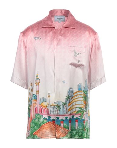 Casablanca Man Shirt Pink Size M Silk