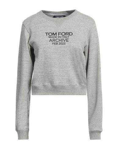 Tom Ford Woman Sweatshirt Grey Size M Cotton, Polyester, Polyurethane In Gray