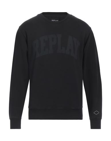 Replay Man Sweatshirt Steel Grey Size S Cotton In Black