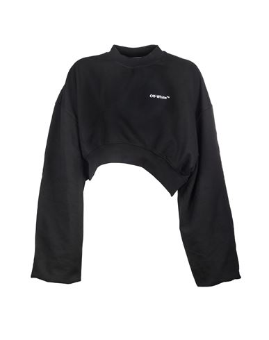 Shop Off-white Off White Black Cropped Sweatshirt Woman Sweatshirt Black Size M Hemp