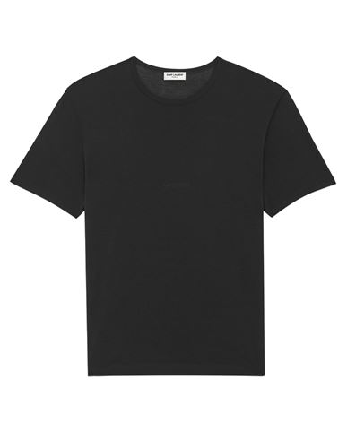Shop Saint Laurent T-shirt Man T-shirt Black Size L Viscose