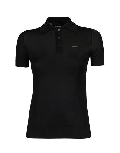 Shop Dsquared2 Viscose Polo Woman Polo Shirt Black Size L Viscose