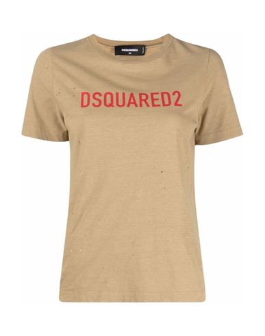 Shop Dsquared2 T-shirt Woman T-shirt Beige Size Xs Cotton