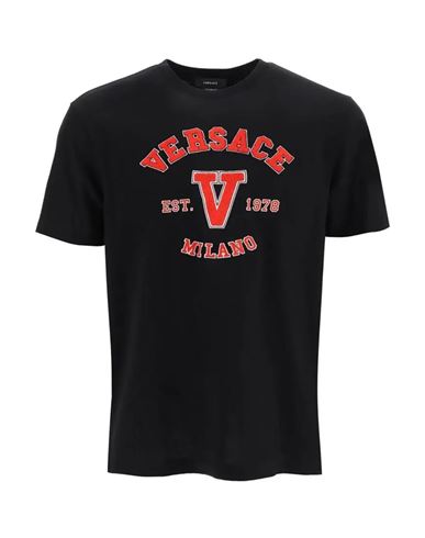 Shop Versace Black T-shirt Man T-shirt Black Size Xl Cotton
