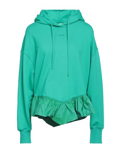 Shop Msgm Woman Sweatshirt Green Size S Cotton, Polyester