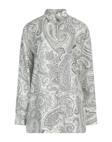Etro Woman Shirt Ivory Size 12 Silk In White