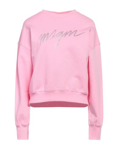 Shop Msgm Woman Sweatshirt Pink Size Xl Cotton