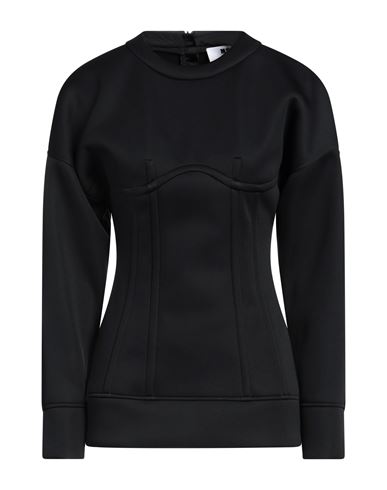 Msgm Woman Sweatshirt Black Size 4 Polyester, Polyurethane