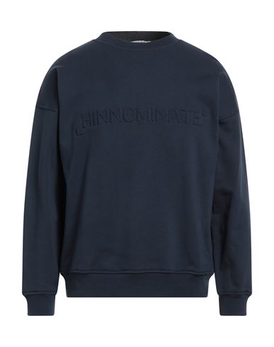 Shop Hinnominate Man Sweatshirt Navy Blue Size Xl Cotton, Elastane