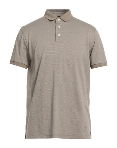 Emporio Armani Man Polo Shirt Khaki Size L Cotton In Brown