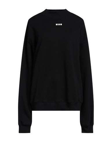 Msgm Woman Sweatshirt Black Size S Cotton