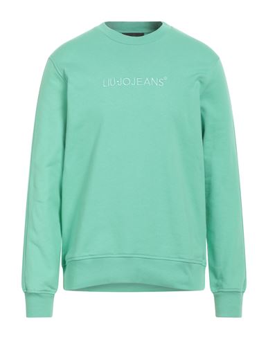 Shop Liu •jo Man Man Sweatshirt Light Green Size L Cotton, Elastane