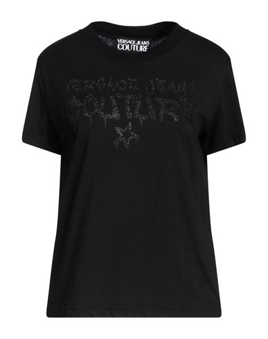 Versace Jeans Couture Woman T-shirt Black Size L Cotton In Black