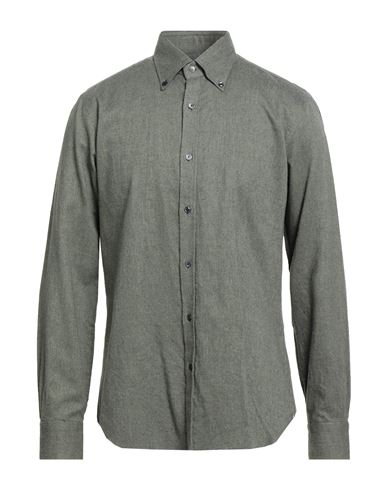 Barba Napoli Dandy Life Man Shirt Military Green Size 16 Cotton In Gray