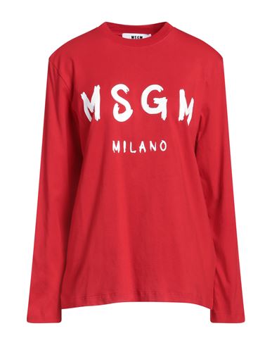 Shop Msgm Woman T-shirt Red Size S Cotton
