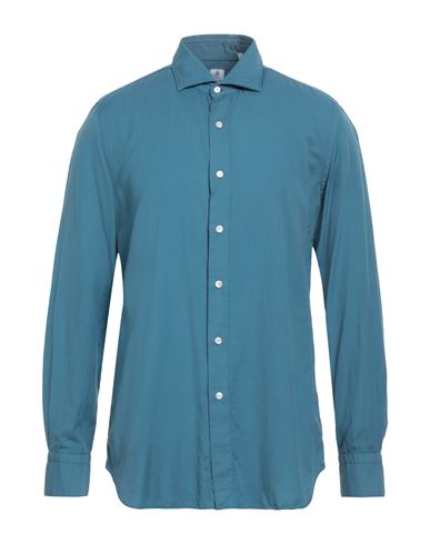 Shop Finamore 1925 Man Shirt Pastel Blue Size 17 ½ Cotton, Cashmere