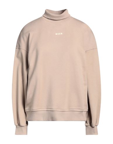 Msgm Woman Sweatshirt Light Brown Size Xl Cotton In Beige