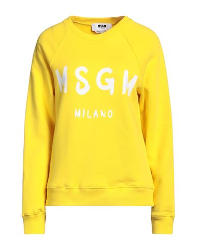 Shop Msgm Woman Sweatshirt Yellow Size M Cotton
