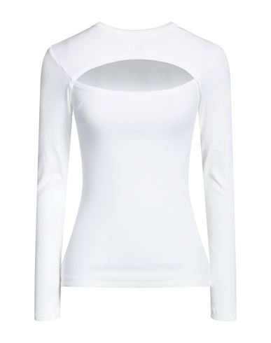 Shop Msgm Woman T-shirt White Size L Cotton, Elastane