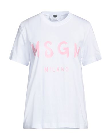 Shop Msgm Woman T-shirt White Size Xl Cotton