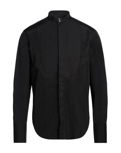 Ferragamo Man Shirt Black Size 15 ¾ Cotton In Blue