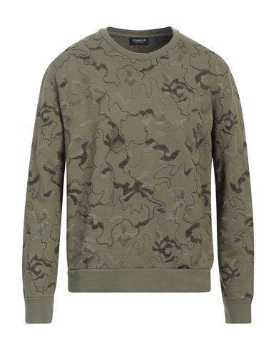 Dondup Man Sweatshirt Sage Green Size L Cotton, Elastane In Sage Green