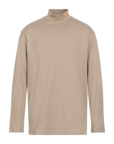 Shop Y-3 Man T-shirt Beige Size L Cotton, Elastane