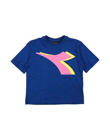 Diadora Toddler Girl T-shirt Bright Blue Size 6 Cotton In Blue