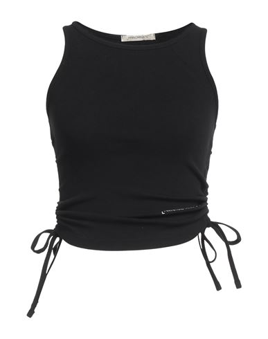 Hinnominate Woman Tank Top Black Size M Cotton, Elastane In Black