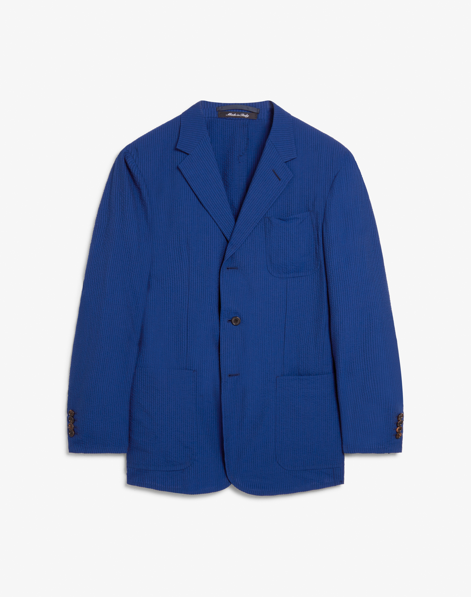 Shop Dunhill Cavendish Wool Silk Seersucker Jacket In Blue