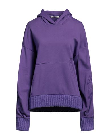 Shop Hinnominate Woman Sweatshirt Purple Size S Cotton, Elastane