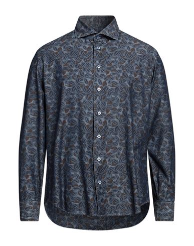 Shop Bastoncino Man Shirt Navy Blue Size 16 Cotton