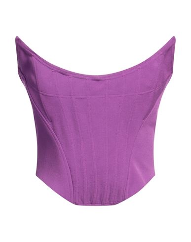 Amen Woman Top Mauve Size 10 Polyester, Viscose, Elastane In Purple