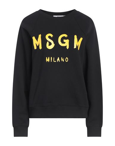 Shop Msgm Woman Sweatshirt Black Size Xl Cotton