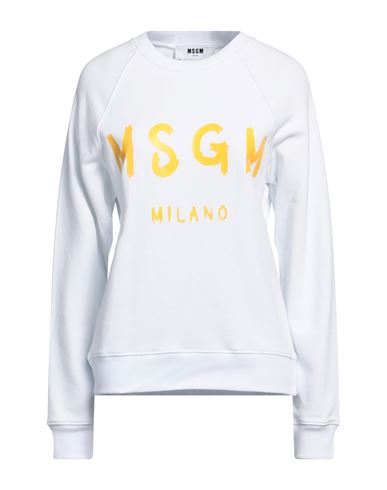 Msgm Woman Sweatshirt White Size Xs Cotton
