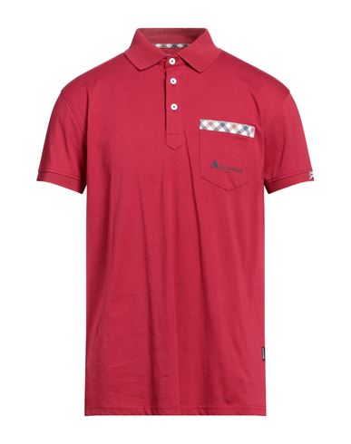 Shop Aquascutum Man Polo Shirt Garnet Size S Cotton In Red