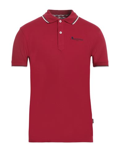 Shop Aquascutum Man Polo Shirt Garnet Size M Cotton, Elastane In Red