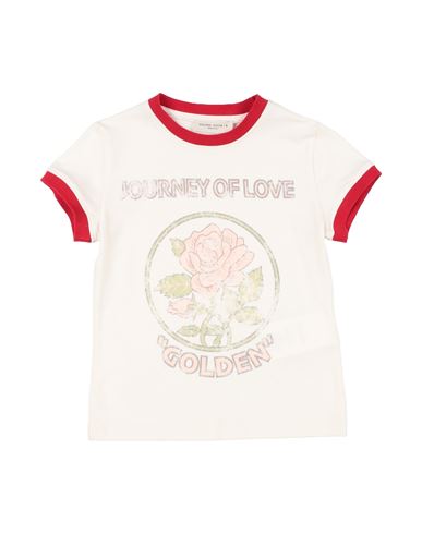 Golden Goose Toddler Girl T-shirt Off White Size 4 Cotton, Elastane In Off White