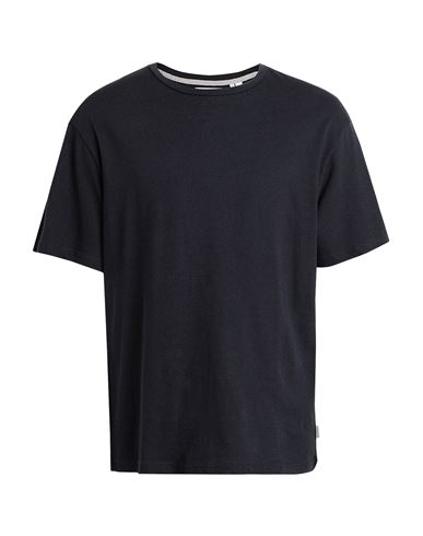Jack & Jones Man T-shirt Midnight Blue Size L Cotton, Linen In Black