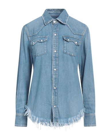 Shop Re/done Woman Denim Shirt Blue Size L Cotton