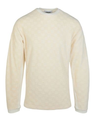 Shop Ambush Monogram Crewneck Sweatshirt Man Sweatshirt Ivory Size Xxl Cotton, Polyamide In White