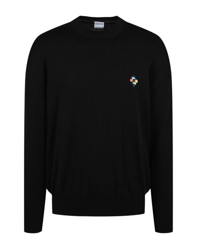 Shop Marcelo Burlon County Of Milan Marcelo Burlon Colorful Cross Crewneck Sweater Man Sweatshirt Black Size Xxl Cotton