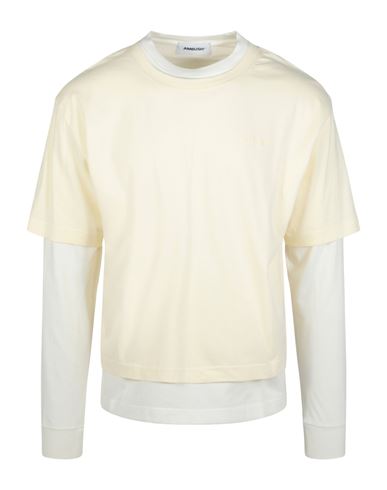 Shop Ambush Layered Long Sleeve T-shirt Man T-shirt Ivory Size L Cotton In White