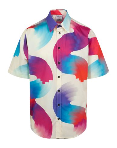Shop Marcelo Burlon County Of Milan Marcelo Burlon Cross Waves Shirt Man Shirt Multicolored Size Xl Cotton In Fantasy