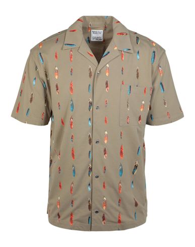 Marcelo Burlon County Of Milan Marcelo Burlon Allover Feathers Shirt Man Shirt Multicolored Size L Cotton In Neutral