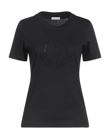 Moncler Woman T-shirt Black Size M Cotton