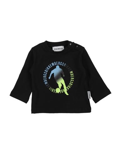 Bikkembergs Newborn Boy T-shirt Black Size 0 Cotton, Elastane In Black