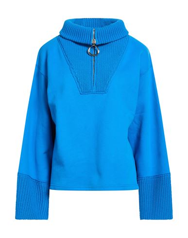 Dondup Woman Sweatshirt Bright Blue Size Xs Cotton, Wool, Acrylic